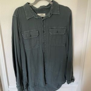 Buck Mason Black Double Weave Vintage Two Pocket Shirt M